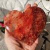AAA+ Large Fire Quartz Heart, Red Hematoid Crystal Carving, Energy Crystal, Healing, Home Decoration, Gifts for Couples, Friend Gifts, Family Gifts