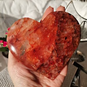 MEITU_20251130_22401217R AAA+ Large Fire Quartz Heart, Red Hematoid Crystal Carving, Energy Crystal, Healing, Home Decoration, Gifts for Couples, Friend Gifts, Family Gifts