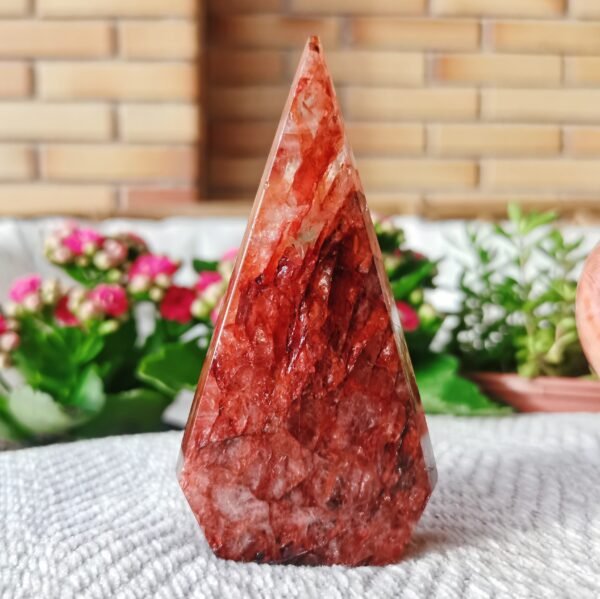 Cuarzo Hematoide Rojo Cuarzo de fuego Llama de forma libre Alta calidad AAA+ Cristal energético Sanación Decoración para el hogar Regalos para parejas amigo Regalos para la familia