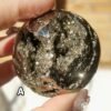 MEITU_20251205_182611136 Druzy Iron Pyrite Sphere Polished Crystal Ball Gemstone Fool's Gold