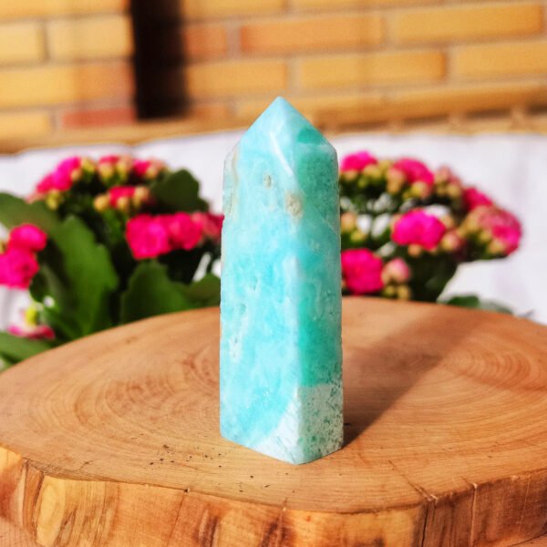 AAA+ High Quality Blue Aragonite Crystal Obelisk Towers - Natural Blue Hemimorphite Tower - Sky Blue Aragonite - Quartz Crystal Obelisk - Healing Home Decor Gift for Couples Gift for Friends Gift for Family