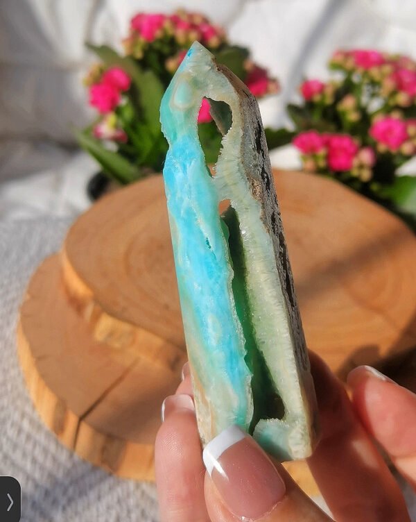 AAA+ High Quality Blue Aragonite Crystal Obelisk Towers - Natural Blue Hemimorphite Tower - Sky Blue Aragonite - Quartz Crystal Obelisk - Healing Home Decor Gift for Couples Gift for Friends Gift for Family