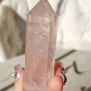 Screenshot_20251205_163150 Ice Rose Quartz Towers with Rainbow Flashes - Natural Crystal Obelisk - Decorative Tower Point - Healing Home Decor Gift for Couples, Friends, and Family