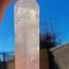 Ice Rose Quartz Towers with Rainbow Flashes - Natural Crystal Obelisk - Decorative Tower Point - Healing Home Decor Gift for Couples, Friends, and Family