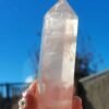 Ice Rose Quartz Towers with Rainbow Flashes - Natural Crystal Obelisk - Decorative Tower Point - Healing Home Decor Gift for Couples, Friends, and Family
