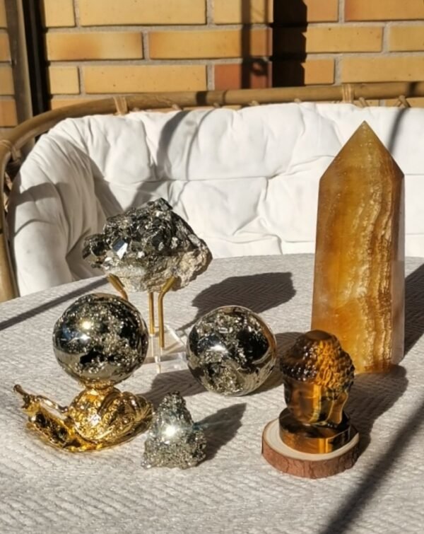 Screenshot_20251205_172144_com.lemon.lv_edit_20059275888605 Druzy Iron Pyrite Sphere Polished Crystal Ball Gemstone Fool's Gold