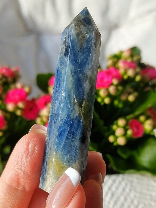 Torre de cristal de cianita azul Obelisco de cristal Varita de cristal Cristal energético Sanación Decoración para el hogar Regalos para parejas amigo Regalos para la familia