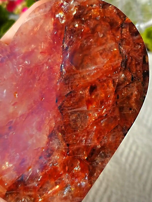 AAA+ Large Fire Quartz Heart, Red Hematoid Crystal Carving, Energy Crystal, Healing, Home Decoration, Gifts for Couples, Friend Gifts, Family Gifts
