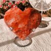 AAA+ Large Fire Quartz Heart, Red Hematoid Crystal Carving, Energy Crystal, Healing, Home Decoration, Gifts for Couples, Friend Gifts, Family Gifts