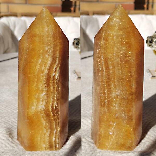 Torre tallada de fluorita dorada 1.1kg Alta calidad con numerosas puntas de cuarzo mica brillantes Regalos para parejas amigo Regalos para la familia