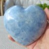 Corazón de cristal de celestita natural Grande Corazón pulido a mano Corazón de celestita azul Cristal para meditación Decoración del hogar Regalos para parejas amigo Regalos para la familia