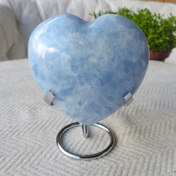 Corazón de cristal de celestita natural Grande Corazón pulido a mano Corazón de celestita azul Cristal para meditación Decoración del hogar Regalos para parejas amigo Regalos para la familia
