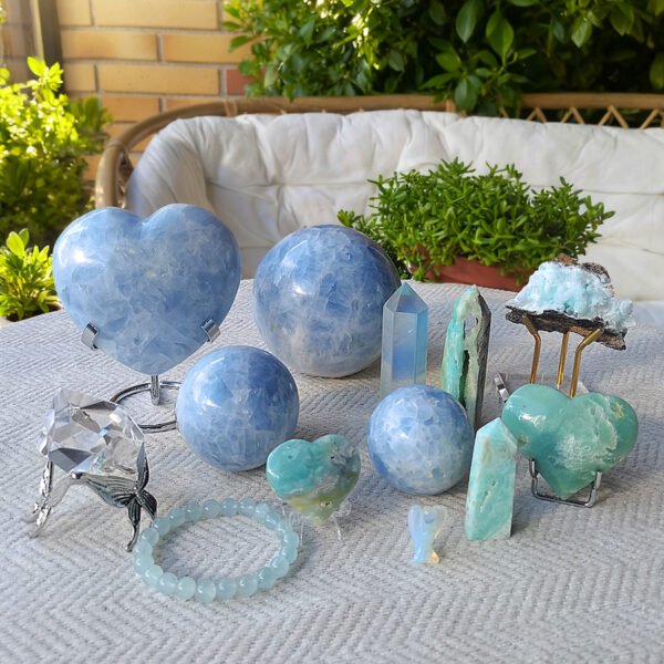 Caribbean Quartz Blue Heart Throat and Crown Chakra Gifts for couples and friends Gifts for family