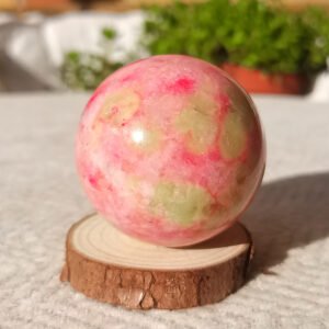 Pink thulite sphere Pink thulite zoisite Polished rose quartz crystal ball Gifts for couples, friends Gifts for family