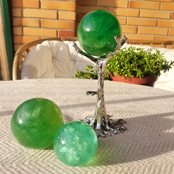 Esfera de fluorita verde Decoración del hogar Regalos para parejas amigo Regalos para la familia