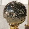 黄铜矿球小2 Druzy Iron Pyrite Sphere Polished Crystal Ball Gemstone Fool's Gold