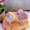 Pink Flower Agate Heart - Reiki Healing Crystal Stone - Calming Cherry Blossom - Crystal Gift Home Decor