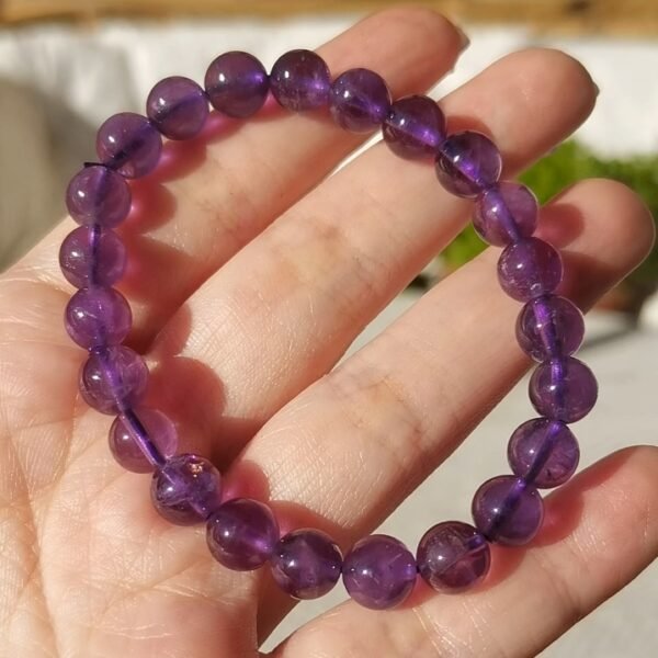 Premium AAA Uruguayan Amethyst Bracelet - Intense Deep Violet Color - Gifts for Couples and Friends