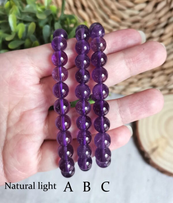 Premium AAA Uruguayan Amethyst Bracelet - Intense Deep Violet Color - Gifts for Couples and Friends