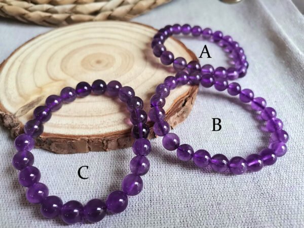 Premium AAA Uruguayan Amethyst Bracelet - Intense Deep Violet Color - Gifts for Couples and Friends