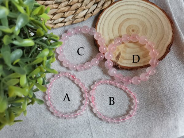 Pulsera de cuarzo rosa hielo-Acabado translúcido-Chakra del corazón-Regalos para parejas amigo