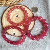 Pulsera de cuarzo fresa natural-Chakra del Raíz/Sacro/Corazón-Regalos para parejas amigo familia