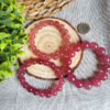 Pulsera de cuarzo fresa natural-Chakra del Raíz/Sacro/Corazón-Regalos para parejas amigo familia