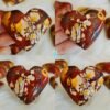 B Corazón/Piedra de Palma de Jaspe Multicolor Natural · Rojo y Amarillo Intenso · Decoración Crystal Home Decor y Colección