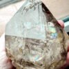 IMG_20260126_175812 Large Hexagonal Natural Quartz Point with Rainbow · High-Quality Clear Crystal · Collectible Piece with Metal Base