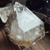 IMG_20260126_191226 Large Hexagonal Natural Quartz Point with Rainbow · High-Quality Clear Crystal · Collectible Piece with Metal Base