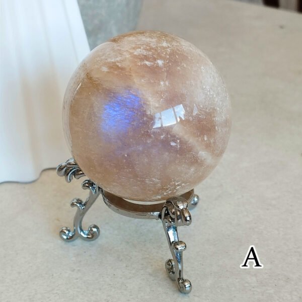 Natural Moonstone · Sphere and Heart · Collectible Crystal and Spiritual Decoration