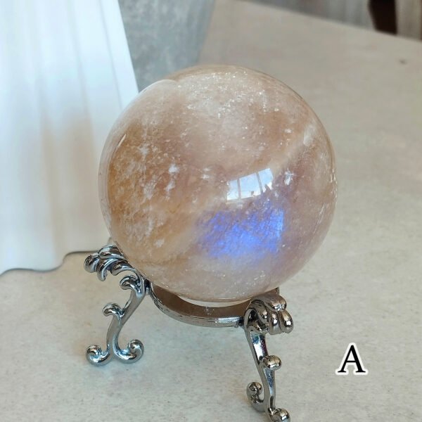 Natural Moonstone · Sphere and Heart · Collectible Crystal and Spiritual Decoration