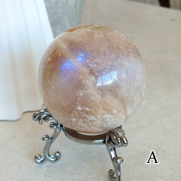 Natural Moonstone · Sphere and Heart · Collectible Crystal and Spiritual Decoration