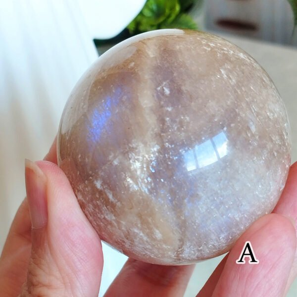 Natural Moonstone · Sphere and Heart · Collectible Crystal and Spiritual Decoration