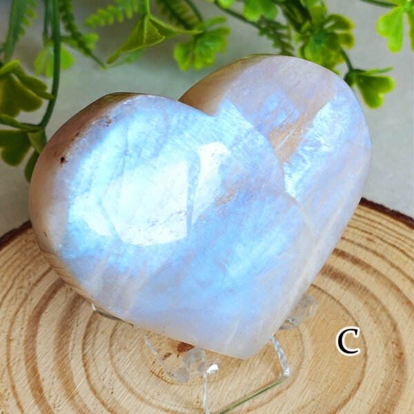 Natural Moonstone · Sphere and Heart · Collectible Crystal and Spiritual Decoration