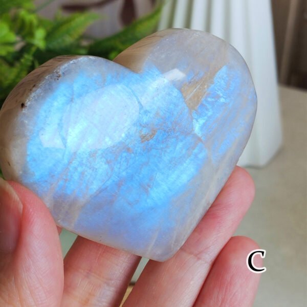 Natural Moonstone · Sphere and Heart · Collectible Crystal and Spiritual Decoration