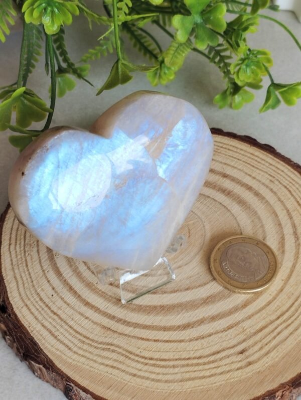 Natural Moonstone · Sphere and Heart · Collectible Crystal and Spiritual Decoration