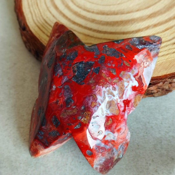 IMG_20260128_171737 Natural Red Agate Butterfly from Mexico · Hand carved and polished · Spiritual decoration and collector's item