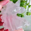 Natural Rose Quartz Unicorn Figurine · Hand-Carved and Polished · Collectible Crystal and Spiritual Decoration