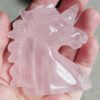Natural Rose Quartz Unicorn Figurine · Hand-Carved and Polished · Collectible Crystal and Spiritual Decoration