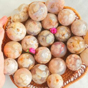 IMG_20260131_161413 Natural Pink Sakura Agate Sphere and Heart · 24 Styles · Decorative Crystal · Display and Collectible Stone