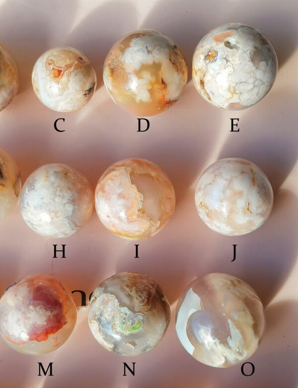 IMG_20260131_162405z Natural Pink Sakura Agate Sphere and Heart · 24 Styles · Decorative Crystal · Display and Collectible Stone