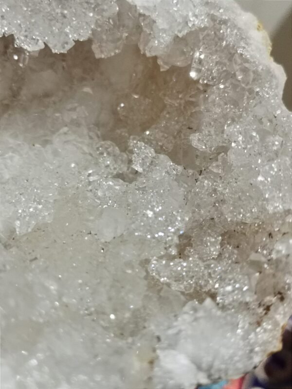 Natural sparkling druzy quartz geode from Morocco · Sugar effect crystals · Home decoration, collection, and display case
