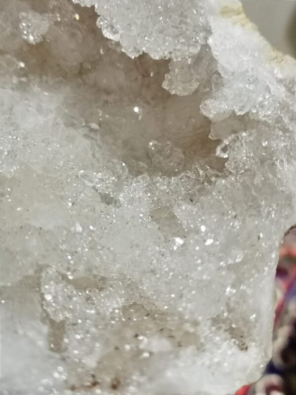 Natural sparkling druzy quartz geode from Morocco · Sugar effect crystals · Home decoration, collection, and display case