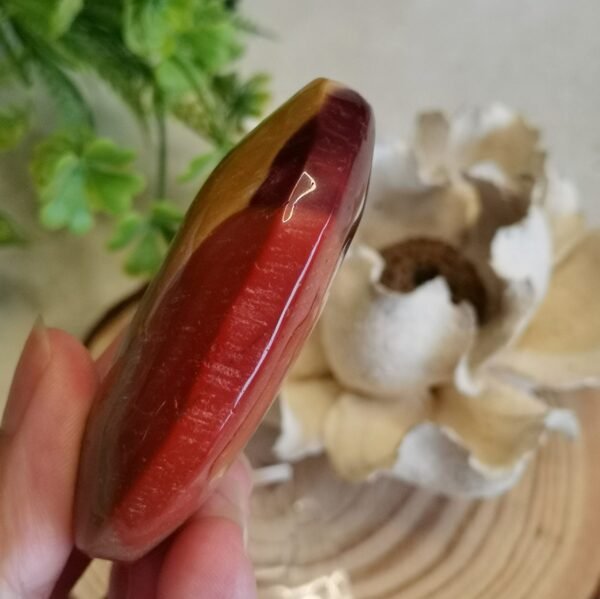 oznorCO Corazón/Piedra de Palma de Jaspe Multicolor Natural · Rojo y Amarillo Intenso · Decoración Crystal Home Decor y Colección