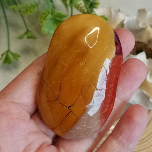 oznorCO Corazón/Piedra de Palma de Jaspe Multicolor Natural · Rojo y Amarillo Intenso · Decoración Crystal Home Decor y Colección