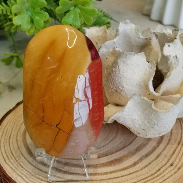 oznorCO Corazón/Piedra de Palma de Jaspe Multicolor Natural · Rojo y Amarillo Intenso · Decoración Crystal Home Decor y Colección