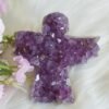 Ángel de ágata con drusa de amatista natural – Decoración espiritual, pieza de colección