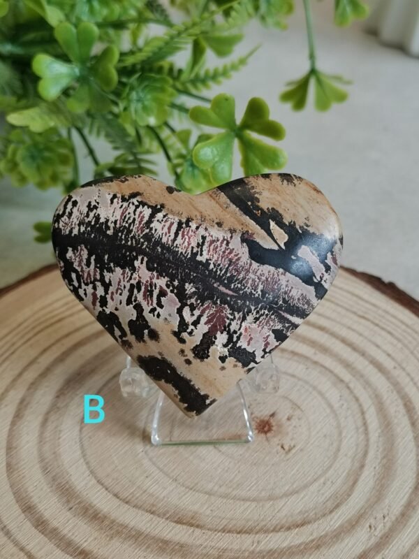 Natural Picture Jasper Heart – Polished Landscape Jasper – Home Decor, Meditation, and Collectibles