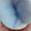 Blue Agate Sphere with Druse and Pyrite – Natural Blue Lace Agate, Decorative Crystal Ball, Collectible Piece